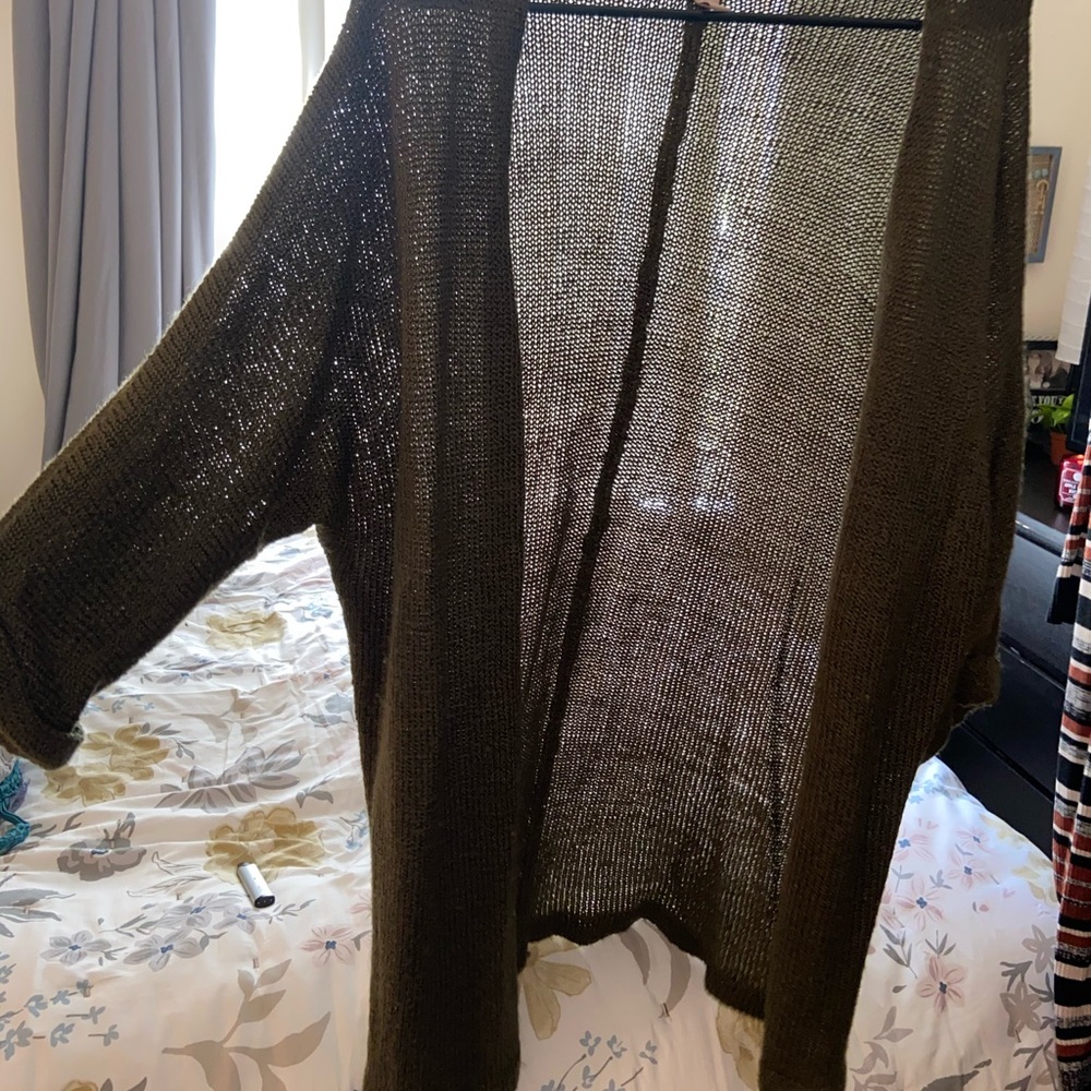 Forever 21 army green cardigan